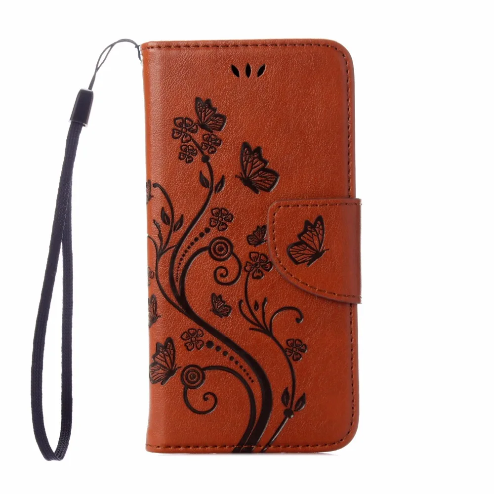 Новый чехол книжка с изображением бабочки и цветов для iPhone 7 (4 дюйма) Кошелек из