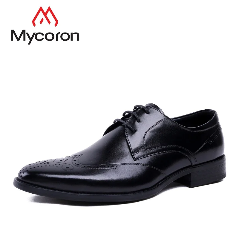MYCORON/Новое поступление мужские роскошные модные деловые ботинки из натуральной