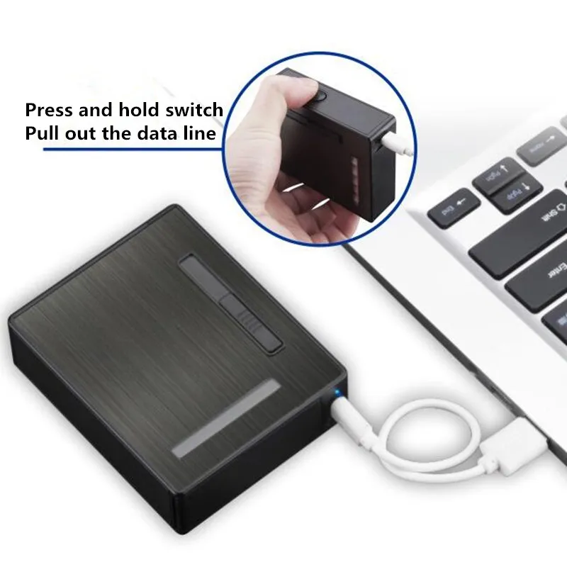 Новый сигарета с зарядкой от USB Зажигалка Pop Up дизайн сигареты чехол для сигарет