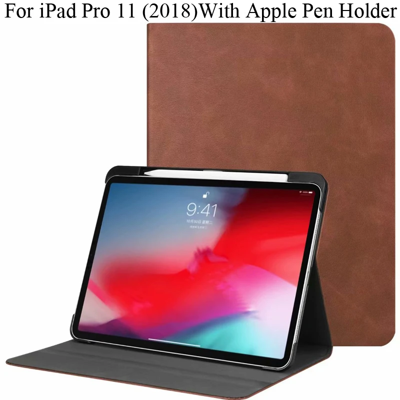 Чехол с откидной ножкой для iPad Pro 11 2018 дюйма держателем ручки Apple|Чехлы планшетов и
