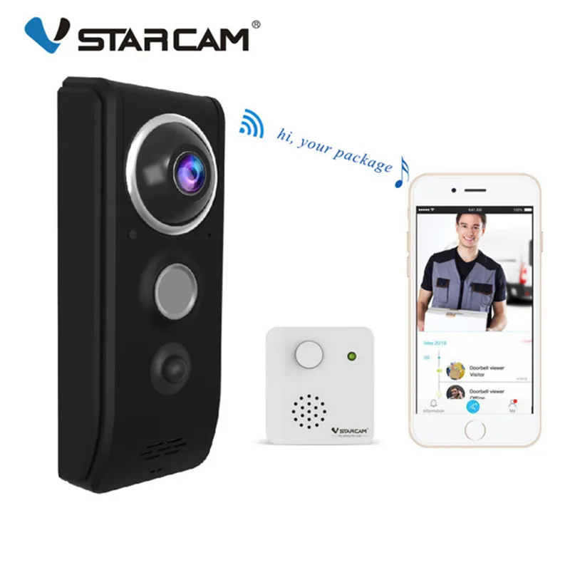 Vstarcam 720P видеокамера на дверной звонок WiFi Визуальный дверной звонок Домофон инфракрасного ночного видения дверной звонок Мониторинг безопасности