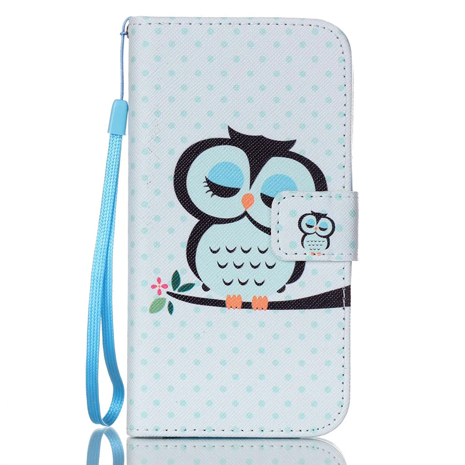 Luxury Fashion Pattern Flower Owl Wallet PU Flip Case for Apple iPhone 4 4S 5 5S SE 5C i6 6 6S 7 Plus 8Plus Cover Fundas | Мобильные