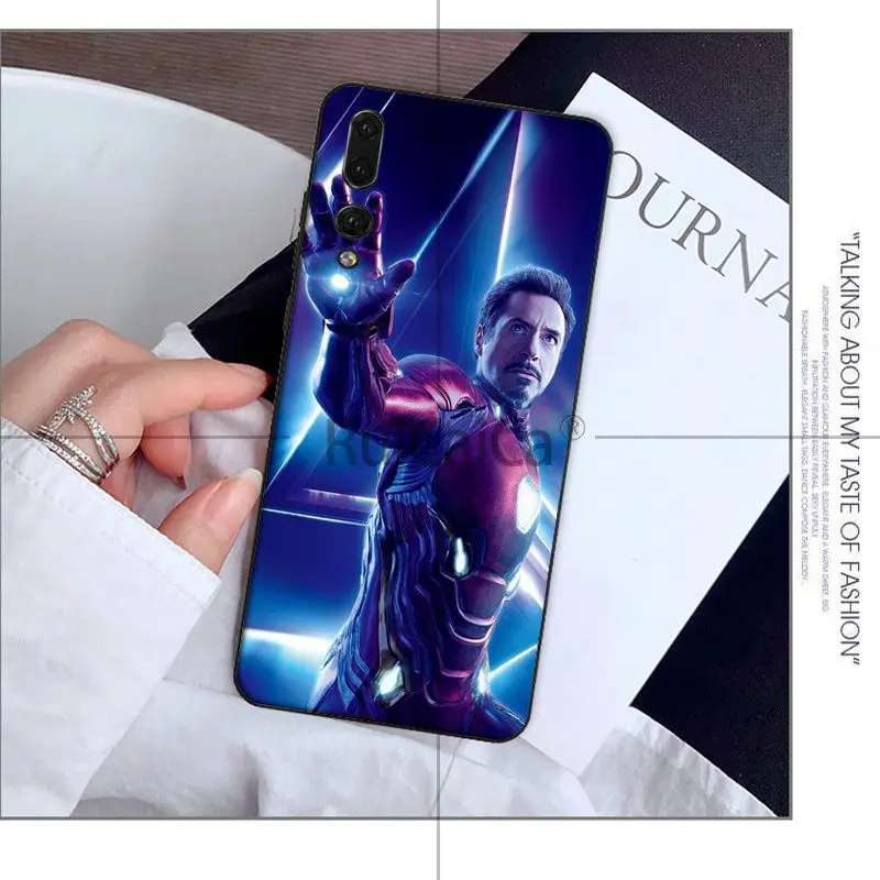 Чехол для телефона Ruicaica Marvel Avengers Endgame I'M ironman черный чехол Huawei P9 P10 Plus Mate9 10 Mate10 Lite