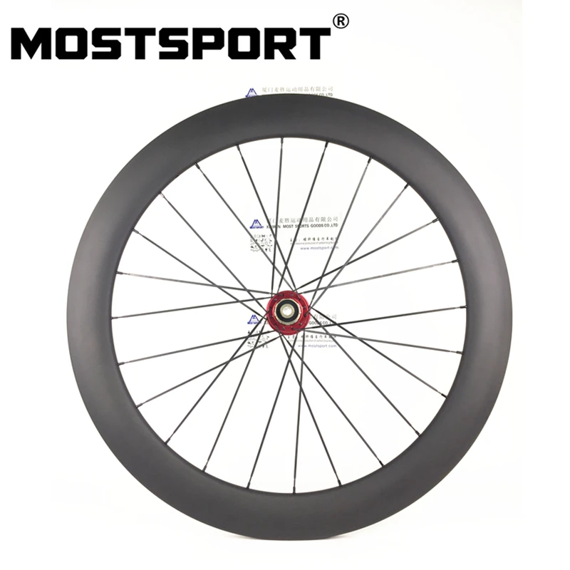 60 мм Дорожный велосипед дисковый тормоз клинчер Углеродные колеса через ось и QR с