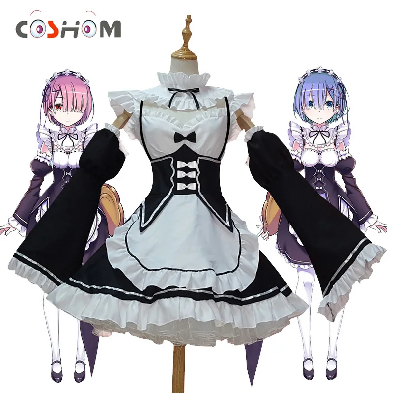 Костюм для косплея Coshome Re:zero Ram Rem парик костюм служанки на Хэллоуин Re Life In A в