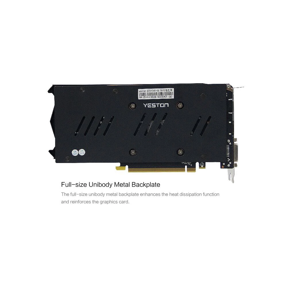 Yeston Geforce Gtx 1060 6 ГБ Gddr5 видеокарты Nvidia Pci Express X16 3,0 настольный компьютер ПК видеоигровая видеокарта