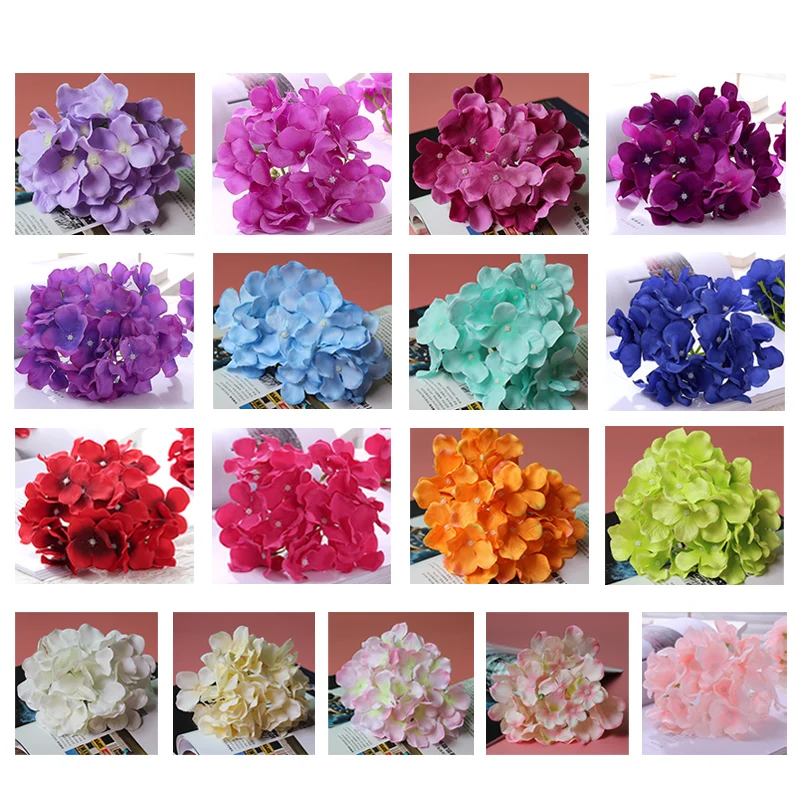 Artificial Hydrangea Flowers Peony Bouquet for Wedding Decoration Peonies Fake Home Decor Silk Hydrangeas pretty Flower | Дом и сад