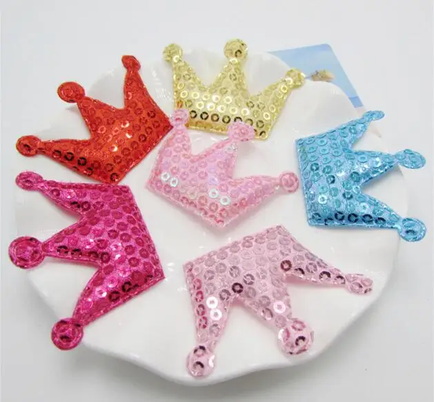 3 3x3 5 см 40 шт Kawaii стеганые блестки Корона аппликации для одежды швейные
