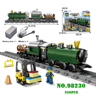 98230 KAZI совместим с Technic Электрический поезд город Rail Creator строительные блоки кирпичи мальчиков наборы игрушек для детей - Цвет: 98230