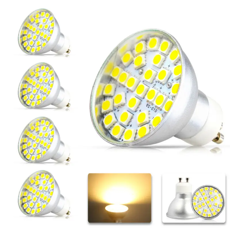 4x большая акция GU10 8 Вт 29 светодиодный 5050 SMD 640lm теплый белый энергосберегающий