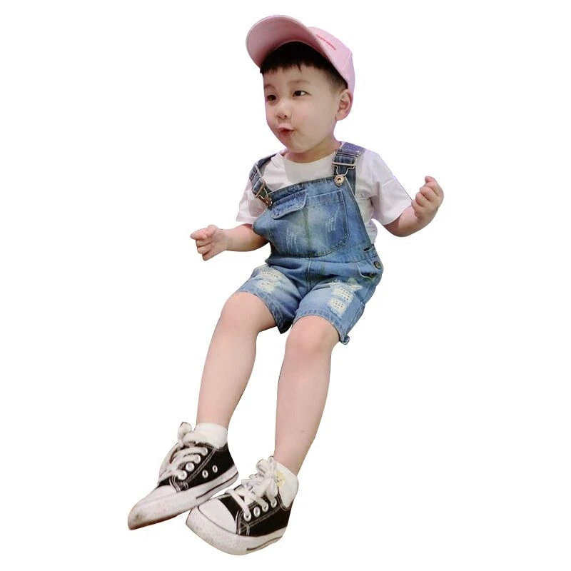 

Boys Ripped Jeans 2020 New Arrivals Summer Baby Boys Girls Thin Denim Overalls Soft Kids Short Suspender Pant For 2-8T Children