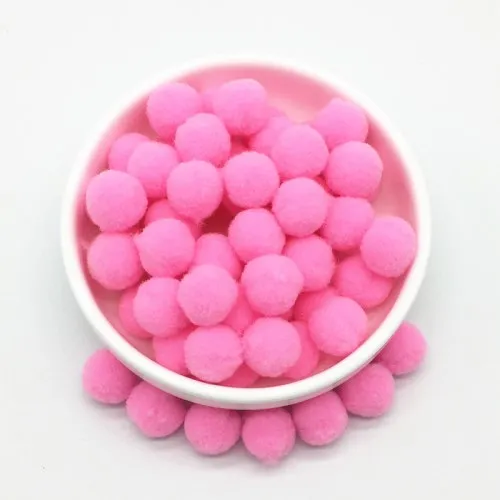 02 Dark pink Помпон 15 мм меховой плюшевый шар для рукоделия ручной работы мягкие помпоны Свадебный домашний декор одежды для шитья на ткани аксессуары 20 г 144 шт - Цвет: 02 Dark pink