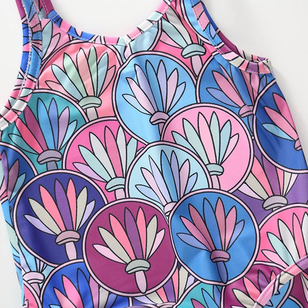 Girls Clothes Kid Baby Child Children Kids Bikini Beach One Piece Print Straps Swimwear Swimsuit | Детская одежда и обувь
