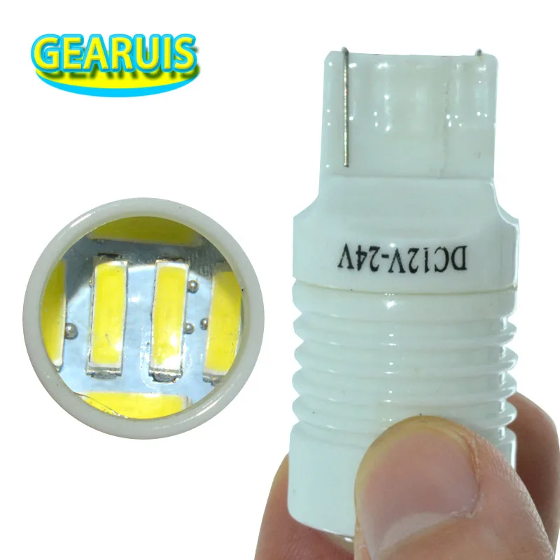 100 шт. T20 7440 7443 керамические линзы 6 SMD 7020 светодиод Вт автомобильная лампа белого и