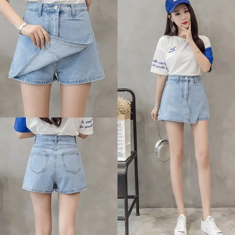 Женские джинсовые юбки с высокой талией винтажные рваные сексуальные короткие