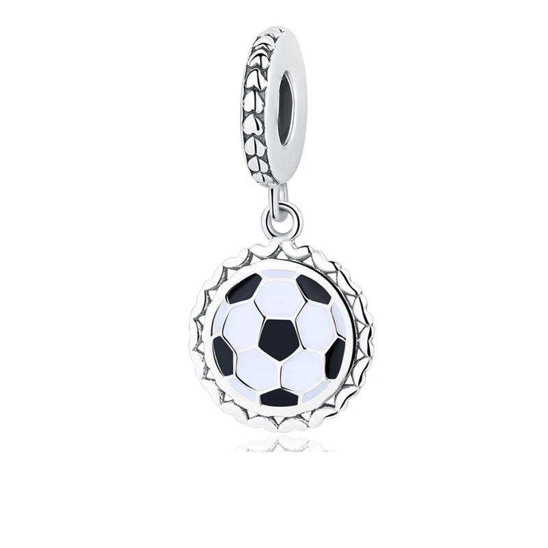Goal Scored Soccer Аутентичные бусины из стерлингового серебра 925 Шарм путешествия сцены лодка Кулон самолет Бусины Fit Pandora Браслеты и браслеты DIY ювелирные изделия - Цвет: Goal Scored Soccer
