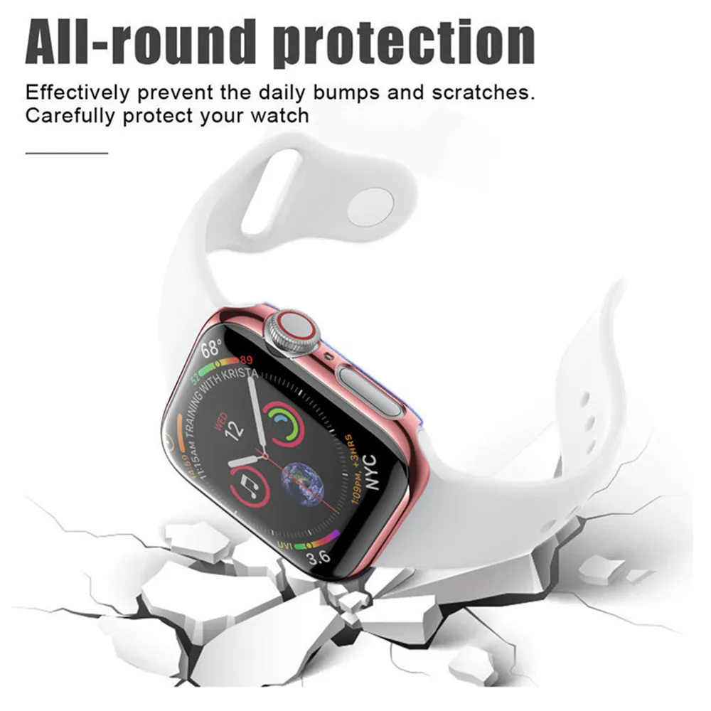 Чехол для apple watch band apple watch 4 3 Чехол 42 мм 38 мм iwatch ремешок 44 мм/40 мм защита экрана покрытие часов аксессуары