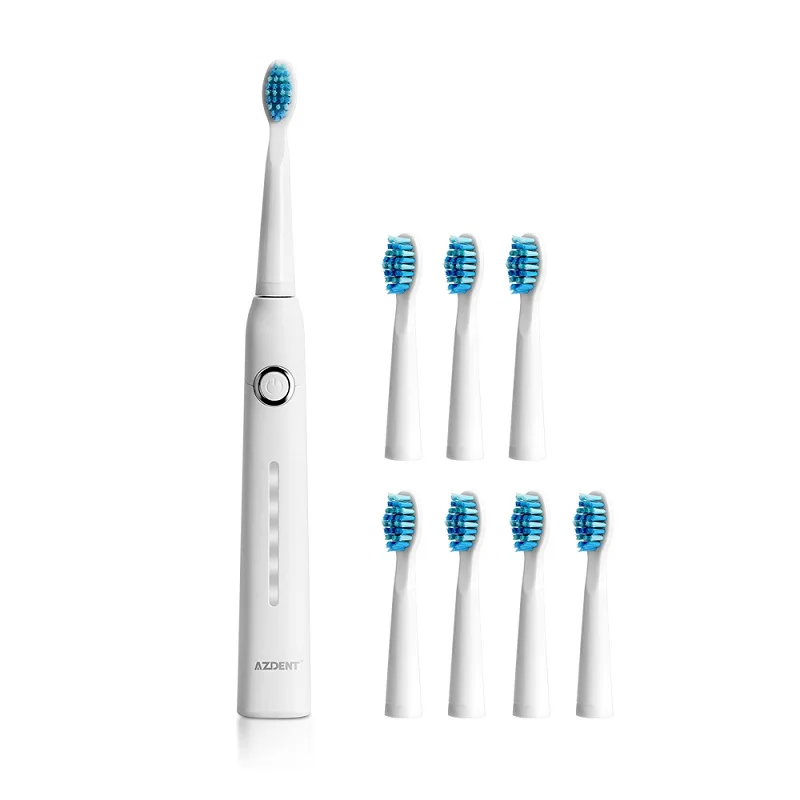 White with 8 Heads Azdend AZ-9 Pro Водонепроницаемая электрическая зубная щетка Sonic USB с 8 сменными головками, горячая Распродажа, 5 режимов, зубные щетки для взрослых, CE - Цвет: White with 8 Heads