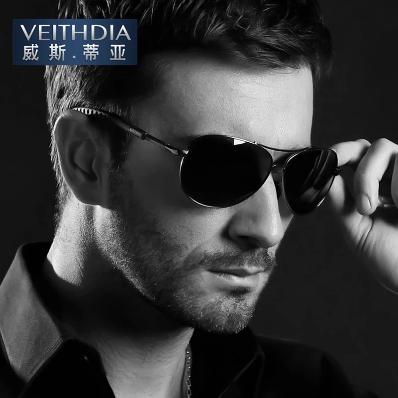 Фото Мужские солнцезащитные очки для вождения Veithdia Брендовые спортивные с
