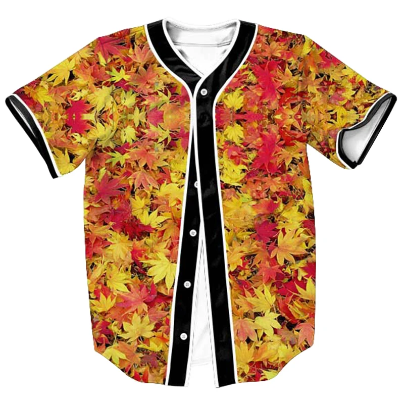 

Мужская рубашка на пуговицах с 3d принтом в виде кленового листа, летняя футболка унисекс с короткими рукавами, повседневные майки в стиле хи...