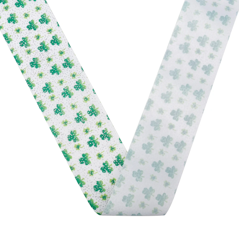 IBOWS 2 ярдов 75 мм корсажная лента Клевер Блестящая с принтом для Festivel клевера