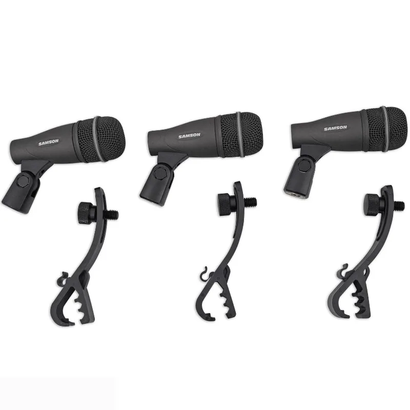 SAMSON DK703 набор из 3 барабанных микрофонов включает в себя три инструмента Q72 mics для