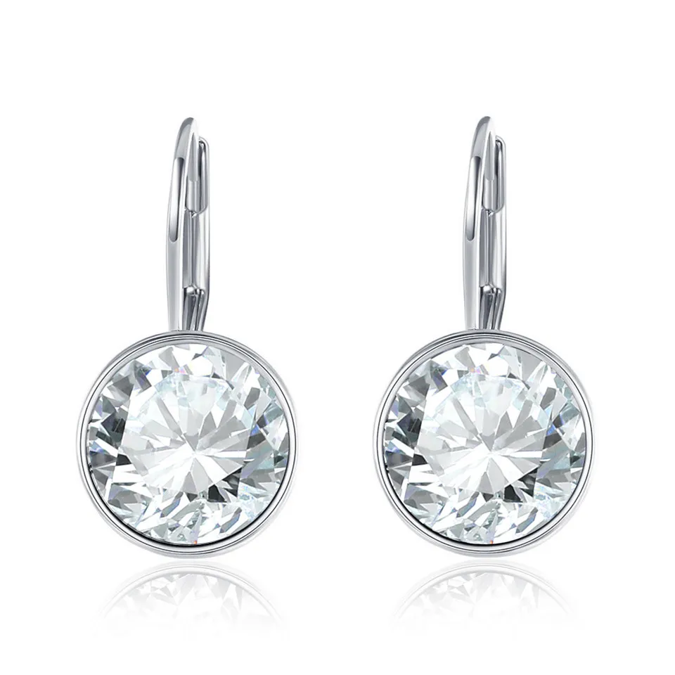 Модные Цветные Серьги с кристаллами Swarovski с родиевым цветным покрытием для женщин, ювелирный подарок XE2189 - Цвет камня: Silver