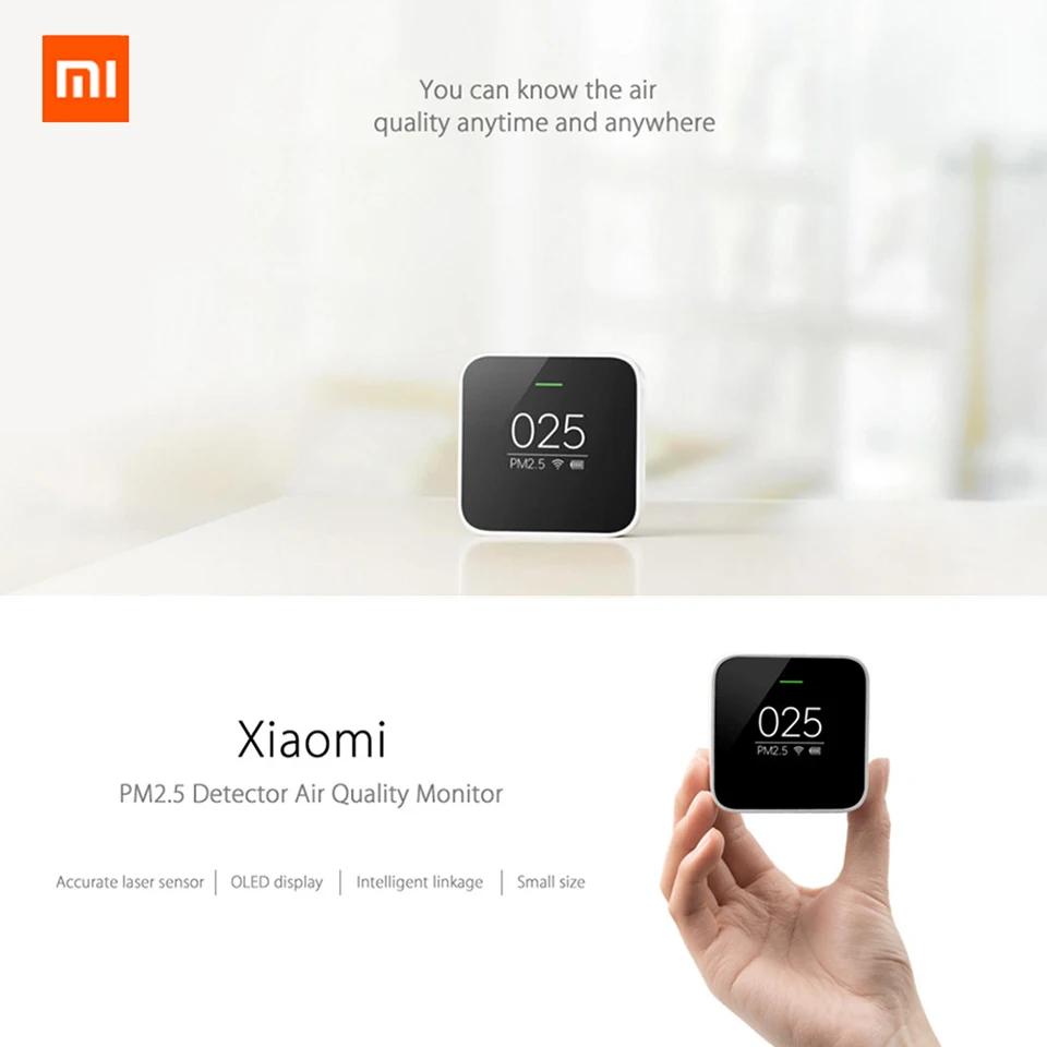Оригинальный детектор Xiaomi Mijia PM2.5 тестер качества воздуха с OLED-экраном умный