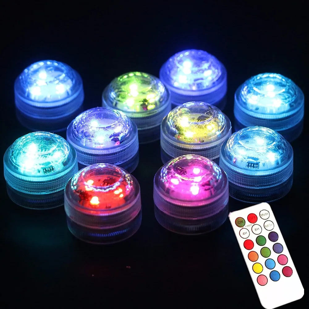 20 PCS/Lot Popular Waterproof Small Battery Operated Single Mini Led Submersible Lights For Crystal Vases Centerpiece Decoration | Лампы и