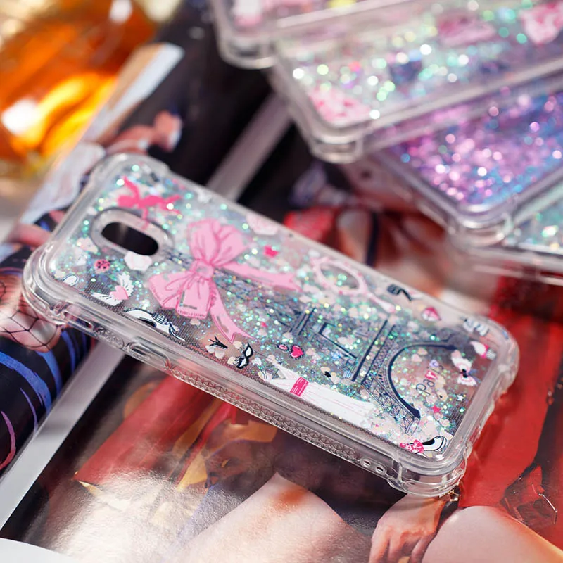 Luxury Glitter Liquid TPU Case for Samsung Galaxy J3 J5 J7 2017 J2 Pro 2018 Bling Soft Back Cover J330 J530 J730 |