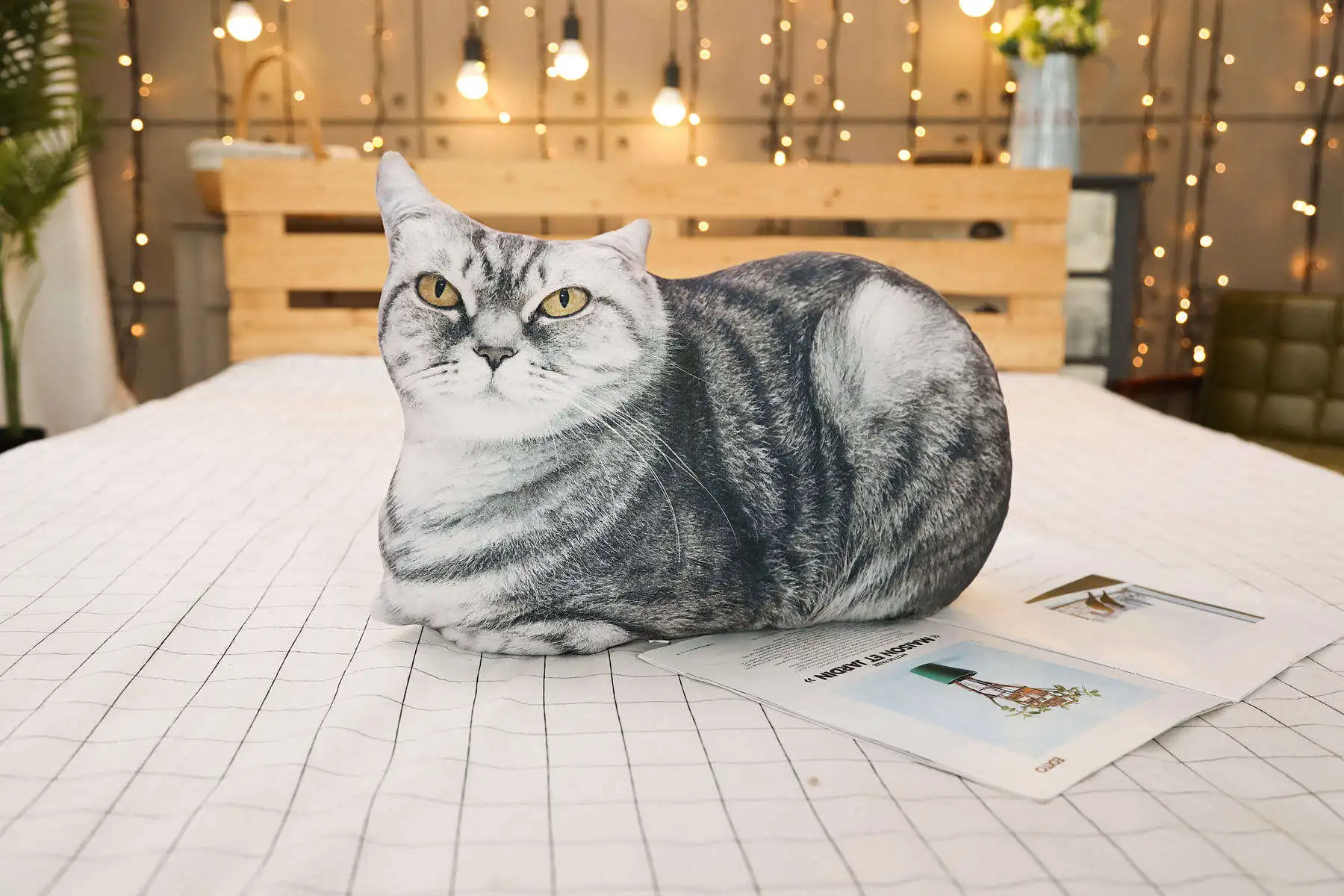 3D Плюшевые подушки в форме животных, реалистичные кошки, тигры, котенок, лежа, сидя, стоящая подушка для домашних животных, 50 см/70 см