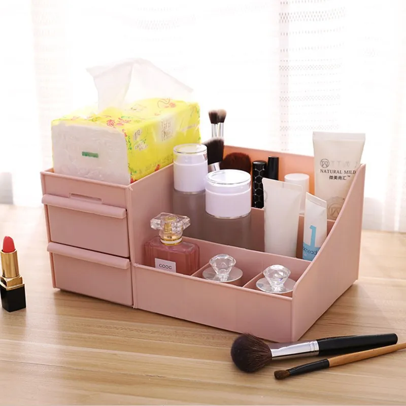 Plastic Storage Box Makeup Drawers Organizer Jewelry Container Make up Case Cosmetic Office Boxes Up | Дом и сад