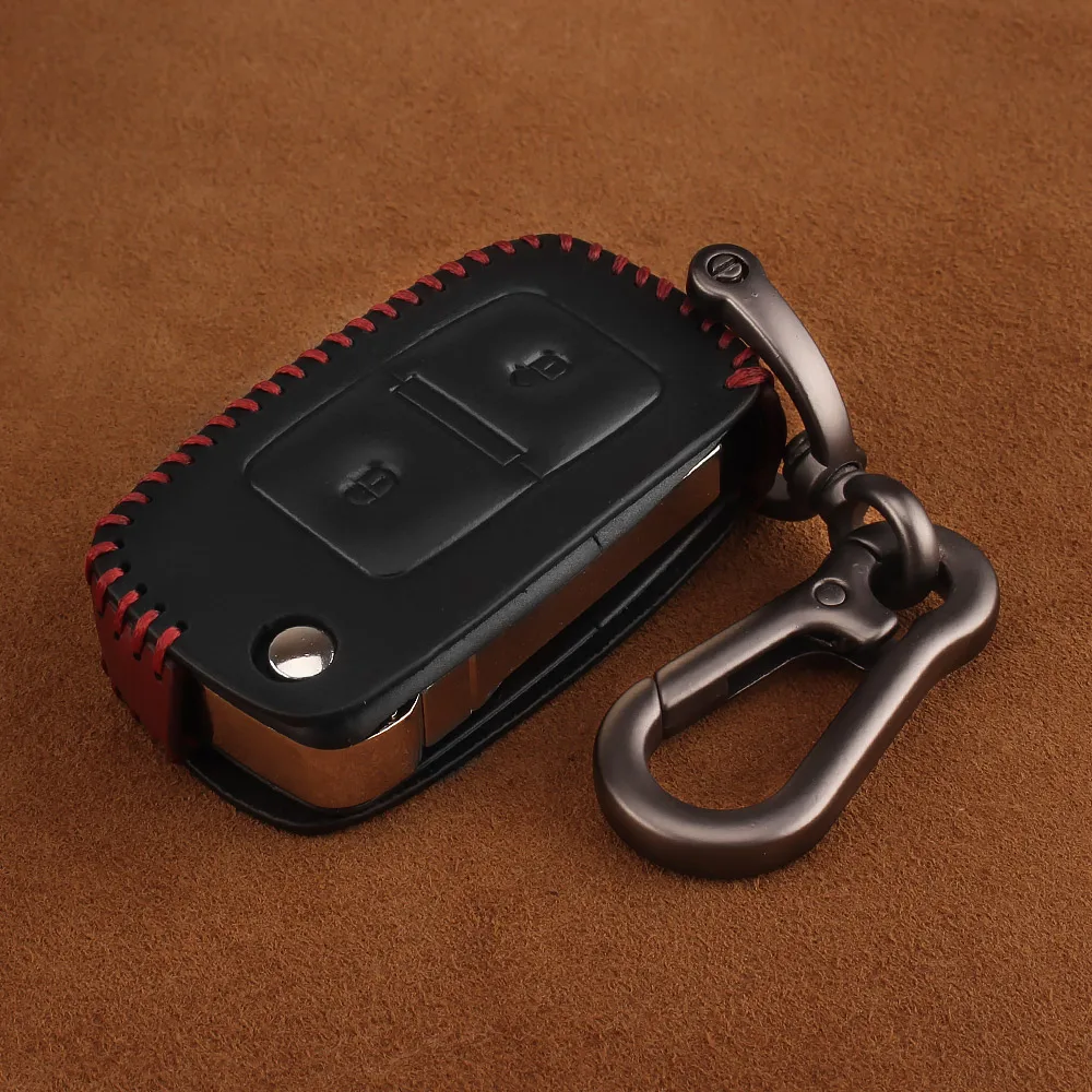 Кожаный чехол для ключей KEYYOU VW Volkswagen Amarok Polo Golf MK4 Bora Jetta Altea Alhambra Fob Key Portect|Футляр
