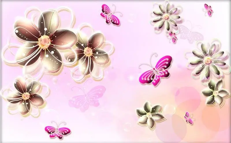 

3d room wallpaper custom mural non-woven wall sticker butterfly FLOWER TV background photo 3d wall murals wallpaper for walls 3d