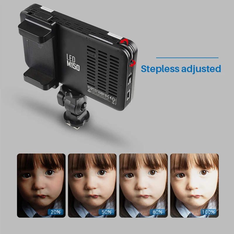 Godox ledm150 смартфон светодиодной вспышке Selfie Light 5600 К затемнения Перезаряжаемые