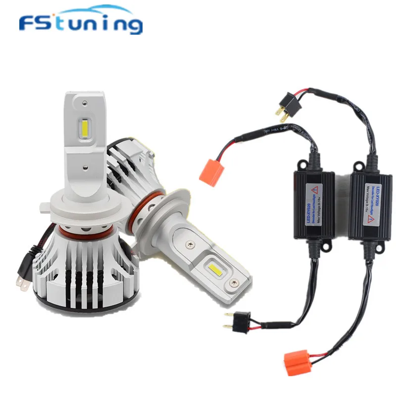 FStuning Car H7 светодиодные фары + led canbus декодер предупреждение об отмене без ошибки