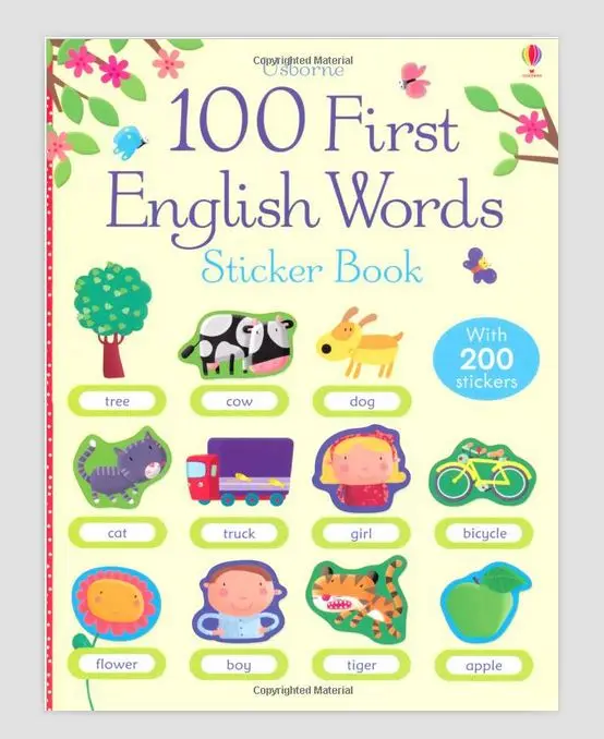 Free shipping Best Picture books for children 100 First English Words Sticker Book market fist sticker book children sticker books english children s picture book