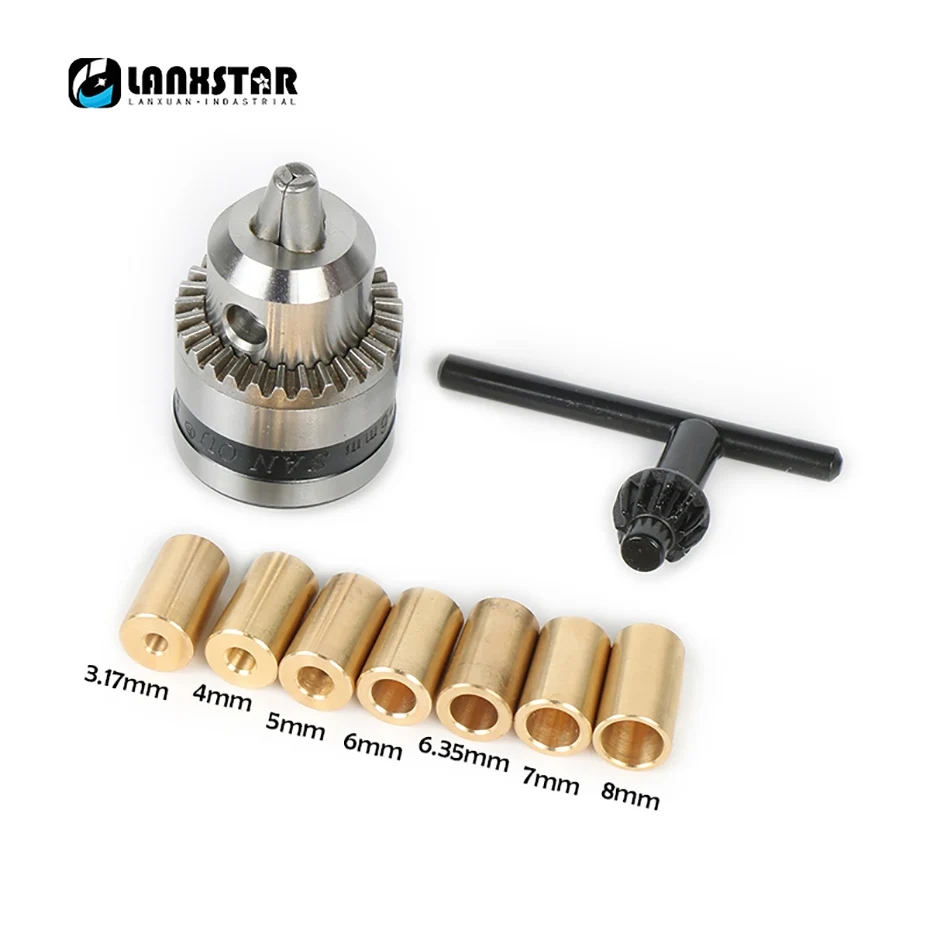 Lanxstar B10 Micro Motor Tapered Chuck With Casing And Motor Shaft3.17mm 4mm 5mm 6mm 6.35mm 7mm /8mm Power Tool Clamping 0.6-6mm