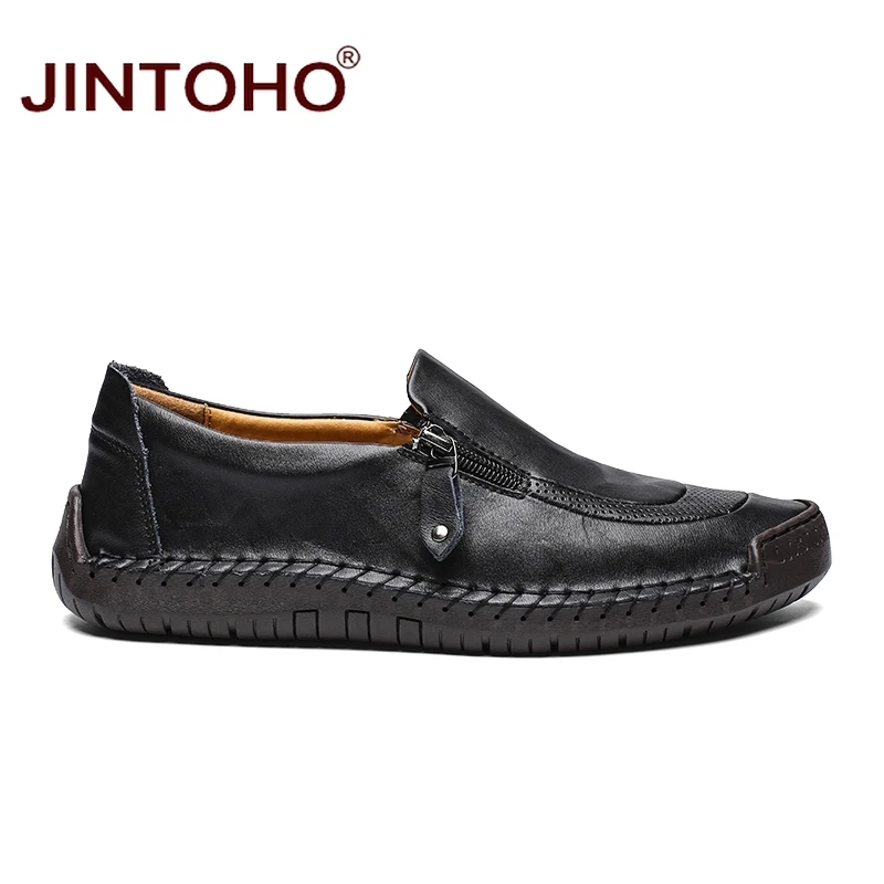 JINTOHO 2019 Genuine Leather Men Fashion Shoes Brand Casual For Slip On Loafers Big Size Moccasins | Обувь