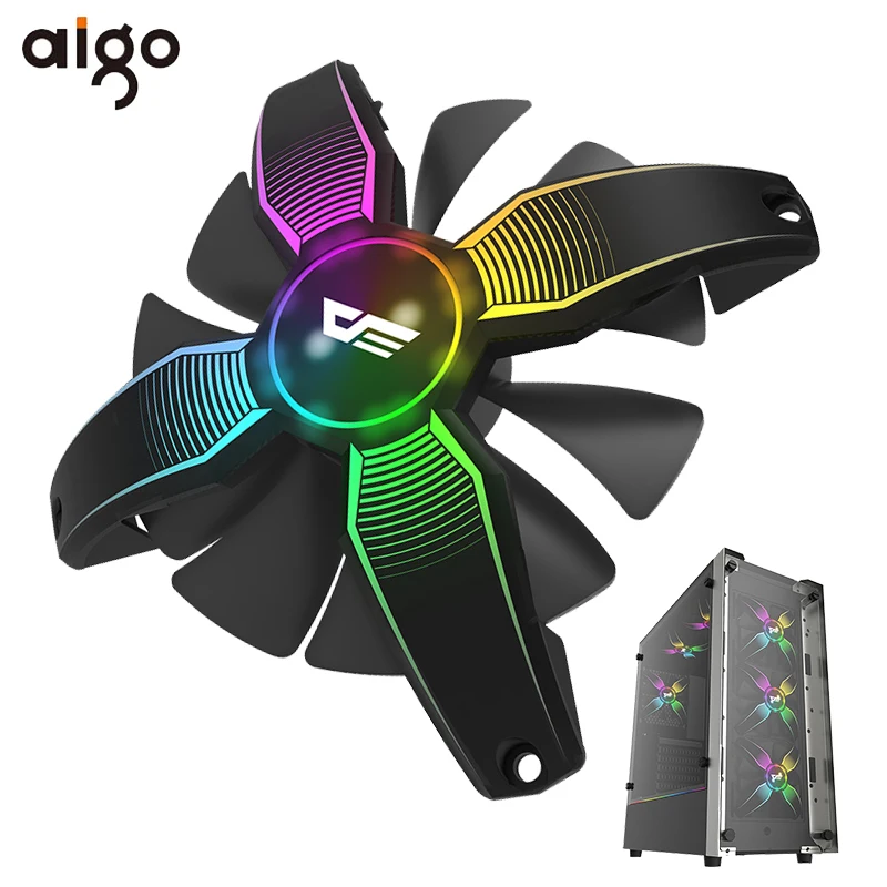 Aigo 120 мм RGB корпусный вентилятор для компьютера ультра бесшумные вентиляторы с