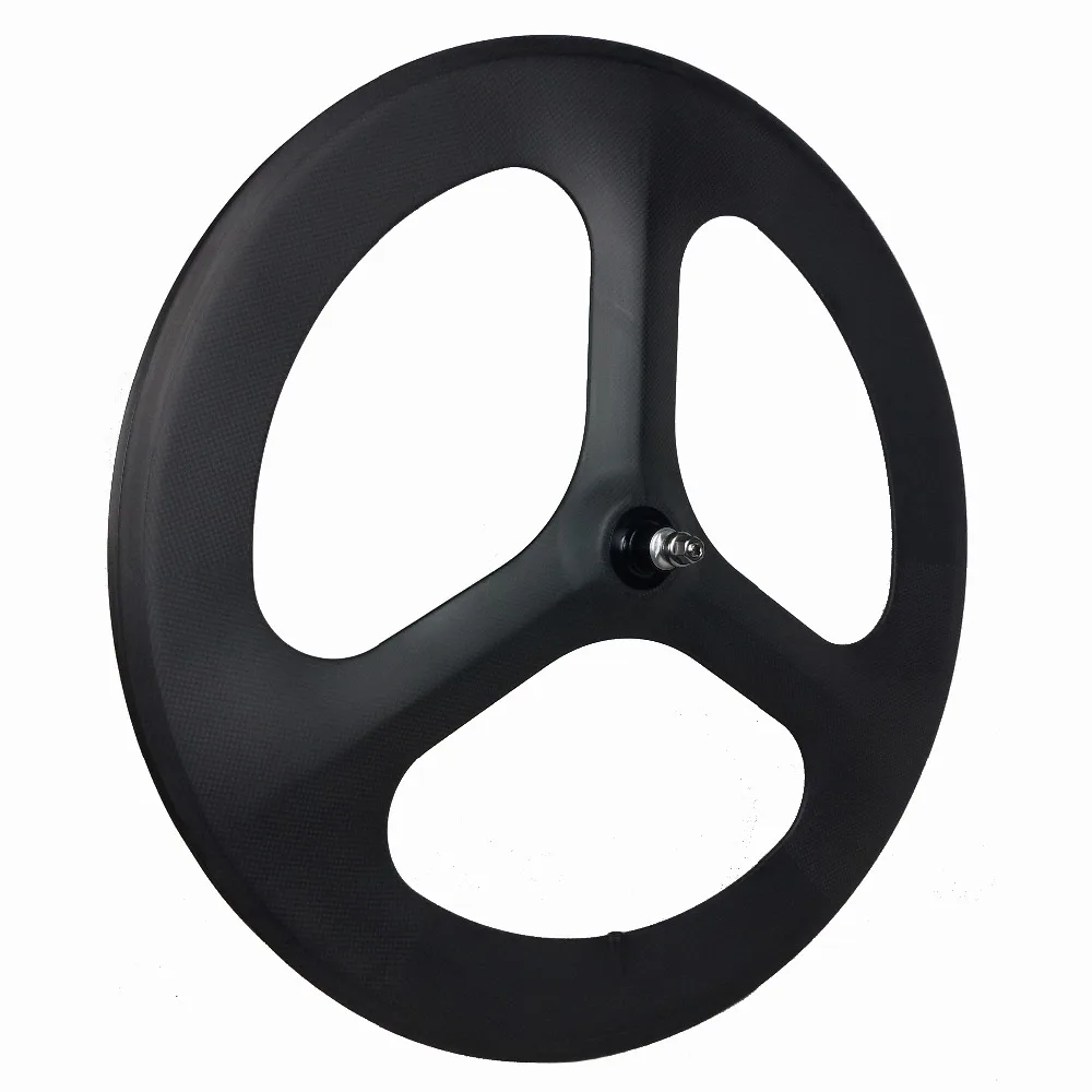 Carbon Brand Cycle Tubular 3/Tri Spoke Wheel 700C Road/Triathlon/Track Bike Fixed Gear 23mm Width 70mm Depth Front/Rear wheelset