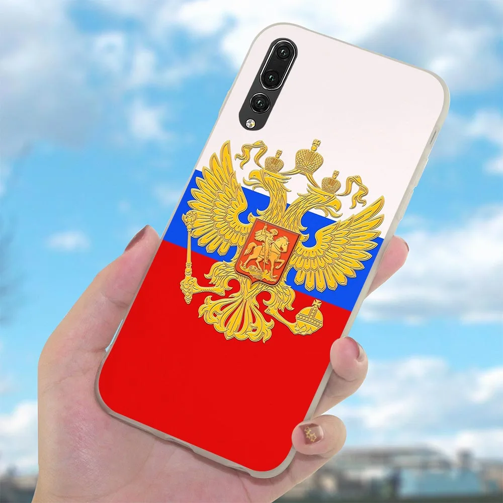 Мягкий чехол из ТПУ с флагом Российской Федерации для Mate 10 Lite Huawei P8 чехлы P10 P20 Pro P