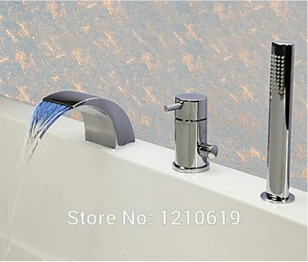 Смеситель для ванной с водопадом светодиодный 3 шт.|deck mounted|bathroom waterfallmixer tap |