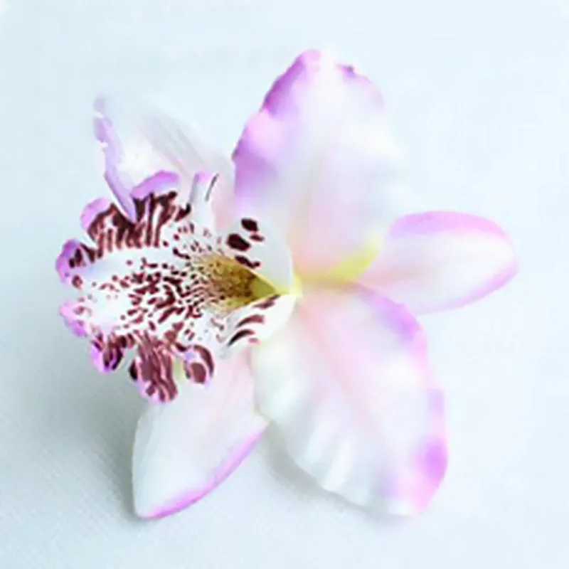 White Purple Мода 1 шт. женские богемные пляжные лилии цветок Свадебная заколка для волос Очаровательные 8 см головные уборы шпильки аксессуары для волос - Цвет: White Purple