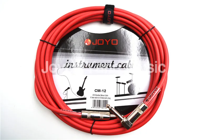 

Экранированный кабель JOYO CM-12, 15 футов, 4,5 м, 6,3 мм, с угловым металлическим штекером, для электрогитары, басовая клавиатура, соединительный про...