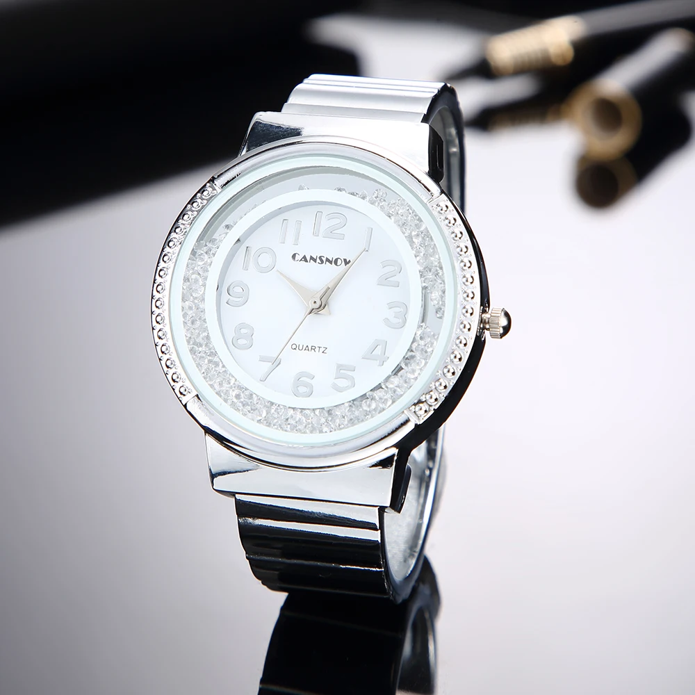 Relojes Mujer, женские часы-браслет, кварцевые наручные часы, горный хрусталь, кристалл, мода, розовое золото, на каждый день, для девушек, ювелирный браслет, часы