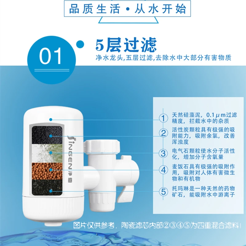 Очиститель воды на кран бытовой фильтр для кухни прямая Питьевая