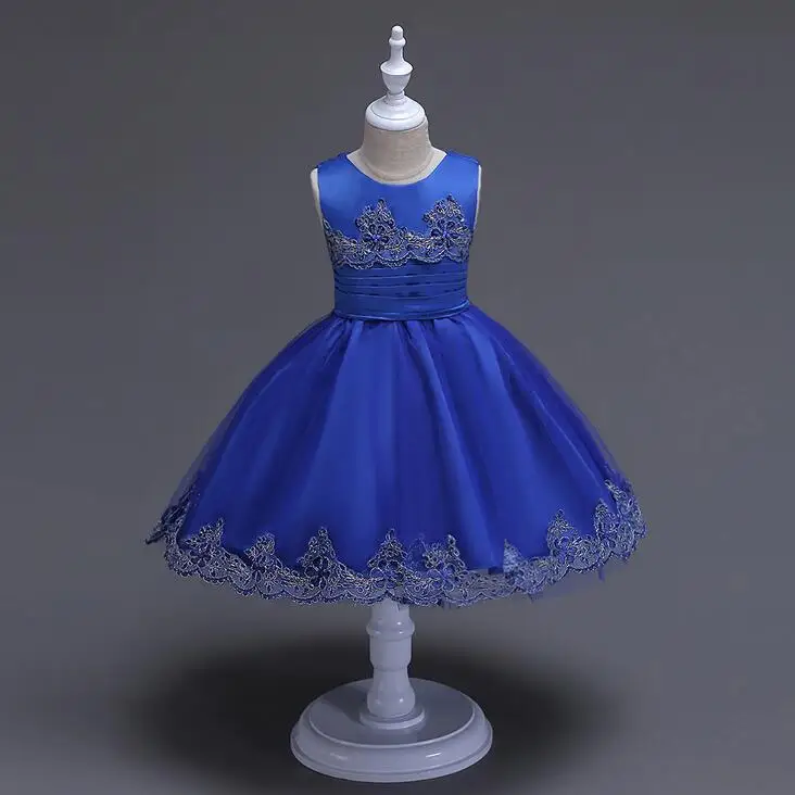 2018 Flower Girl Dress Baby Kids Girls Children's Tulle Ball Gown Embroidered Bow Lace Dresses for Weddings Party | Детская одежда