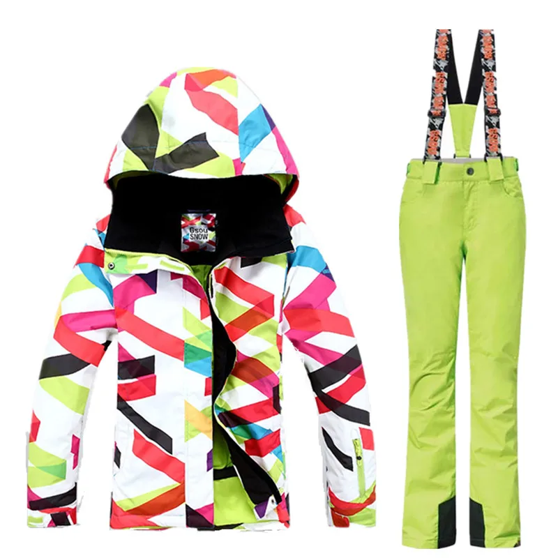 Gsou Snow Brand Зимний Водонепроницаемый Лыжный Костюм для Женщин Лыжная Куртка Брюки