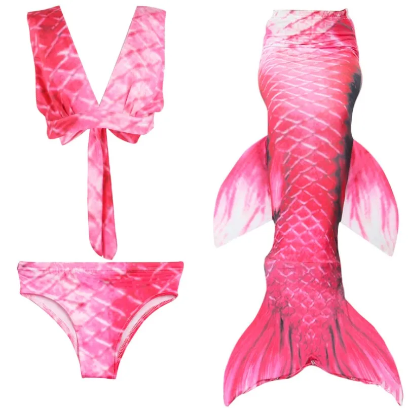 Girl Bikini Mermaid Swimsuit 3-piece Sets Toddler Summer Clothing Beach Tail Swimwear Teenage Girls Clothes 10 12 Years | Детская одежда